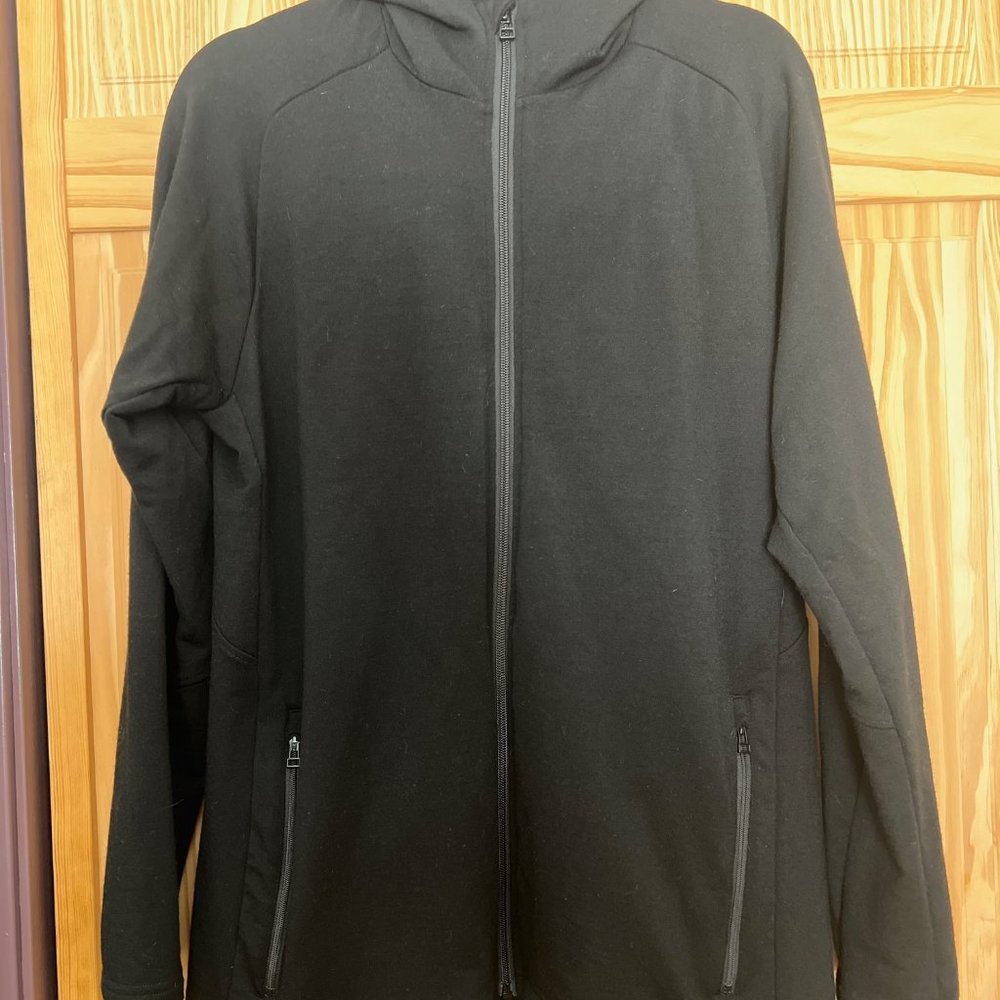 Woolx Merino Wool Boulder Hoodie Full Zip Sweatshirt - L - Mens/Unisex - Black